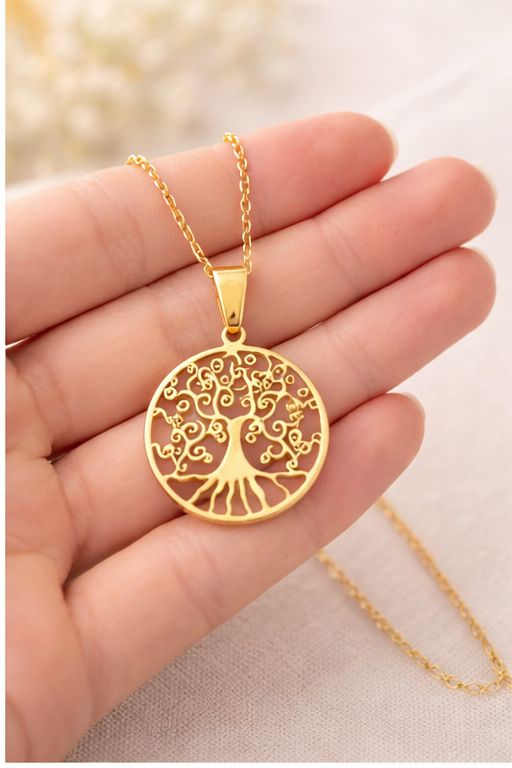 Racines d’Or – Collier Arbre de Vie Plaqué Or | Symbole de Famille & Force