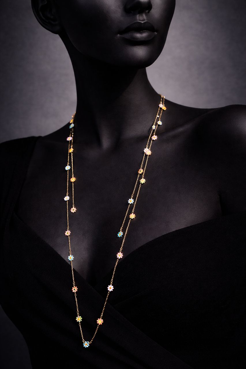 Collier “Jardin Enchanté” – Élégance florale dorée